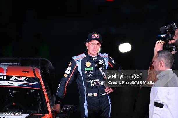 Thierry Neuville of Belgium is seen at Start Podium during WRC Croatia Ceremonial start on April 20, 2023 in Zagreb, Croatia.