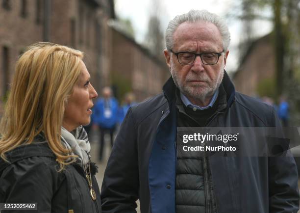 Dana Bash and Wolf Blitzer, American journalists, CNN television news anchors, are seen ahead of the 35th annual 'March of the Living' inside...