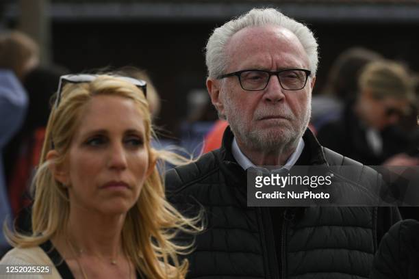 Dana Bash and Wolf Blitzer, American journalists, CNN television news anchors, are seen during the 35th annual 'March of the Living' between...