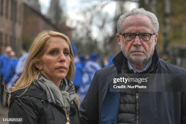 Dana Bash and Wolf Blitzer, American journalists, CNN television news anchors, are seen ahead of the 35th annual 'March of the Living' inside...