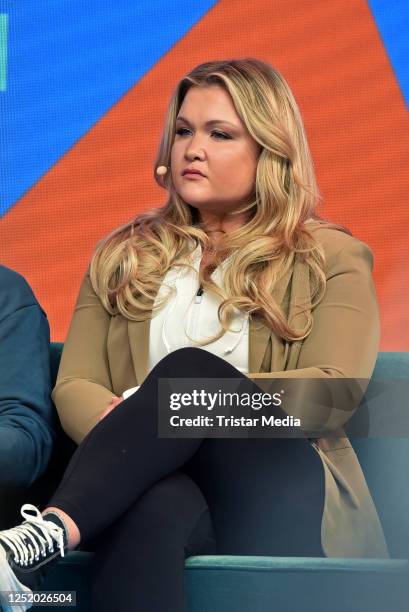 Sophia Thiel during the "AllEars" Podcast Summit at Wilhelm Hallen on April 20, 2023 in Berlin, Germany.