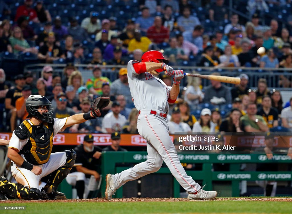 Comcmmati Reds Rbi Org Jason Vosler of the Cincinnati Reds hits an RBI single in the seventh ...