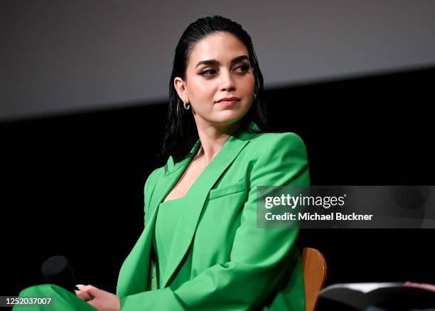 Melissa Barrera at the Los Angeles premiere of "Carmen" held at the Linwood Dunn Theatre on April 20, 2023 in Los Angeles, California.