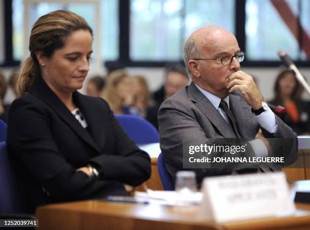 Lawyers Natalia Paoletti and Nicolo Paoletti, representing Carlo Giuliani's family vs Italy, attend the start of an appeal hearing at the European...