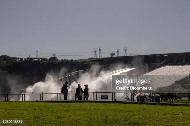 The Itaipu hydroelectric dam in Foz do Iguacu, Brazil, on Thursday, April 20, 2023. In a stark contrast from two years ago, when a historic drought...