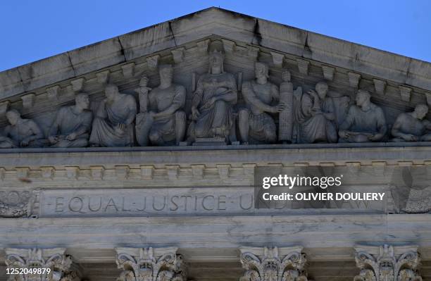 The US Supreme Court in Washington, DC, on April 21, 2023. - The US Supreme Court was poised Friday to wade into the legal battle over the abortion...