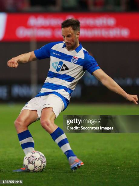 Bart van Hintum of PEC Zwolle during the Dutch Keuken Kampioen Divisie match between Almere City v PEC Zwolle at the Yanmar Stadium on April 21, 2023...
