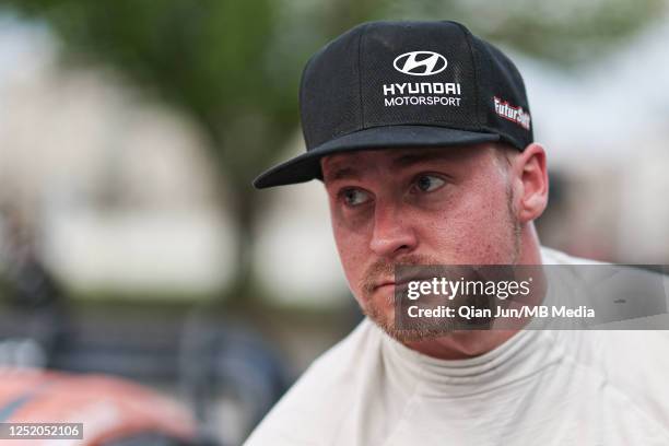 Esapekka Lappi of Finland and Hyundai Shell Mobis World Rally Team during Day Two of the FIA World Rally Championship Croatia on March 21, 2023 in...