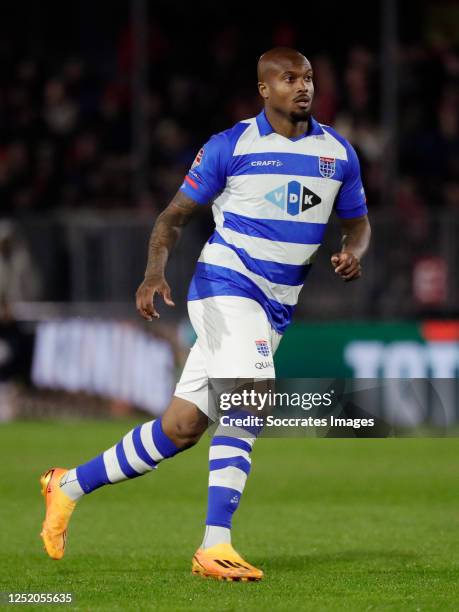 Gervane Kastaneer of PEC Zwolle during the Dutch Keuken Kampioen Divisie match between Almere City v PEC Zwolle at the Yanmar Stadium on April 21,...