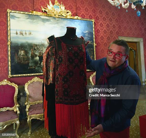 Alexandre Vassiliev poses during the press preview of "Elegance in Exhile" at Palazzo Mocenigo on September 16, 2011 in Venice, Italy. "L'Eleganza in...