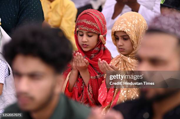People offering Alvida Namaj at Asifi Masjid of Bara Imambara on April 21, 2023 in Lucknow, India.