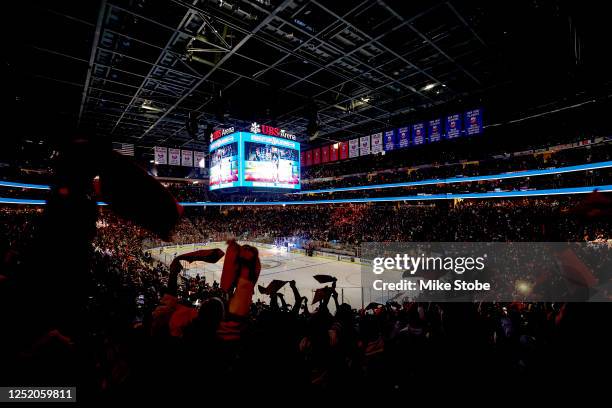 View of UBS Arena prior to Game Three of the First Round of the 2023 Stanley Cup Playoffs between the New York Islanders and the Carolina Hurricanes...