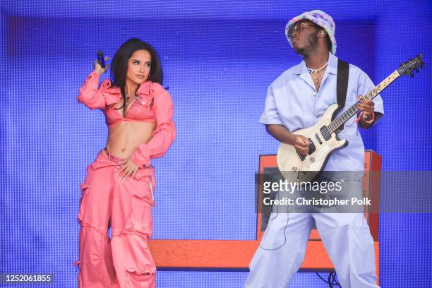Becky G performs onstage at the 2023 Coachella Valley Music & Arts Festival on April 21, 2023 in Indio, California.