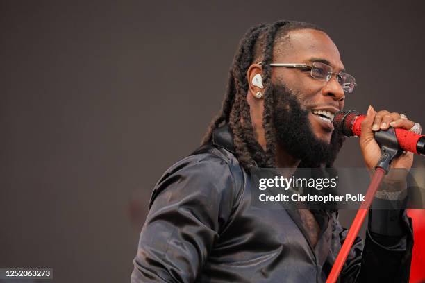 Burna Boy performs onstage at the 2023 Coachella Valley Music & Arts Festival on April 21, 2023 in Indio, California.