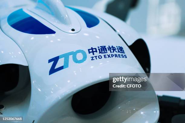 New technology logistics drone displayed by ZTO Express in Xi 'an, Shaanxi province, China, April 20, 2023.