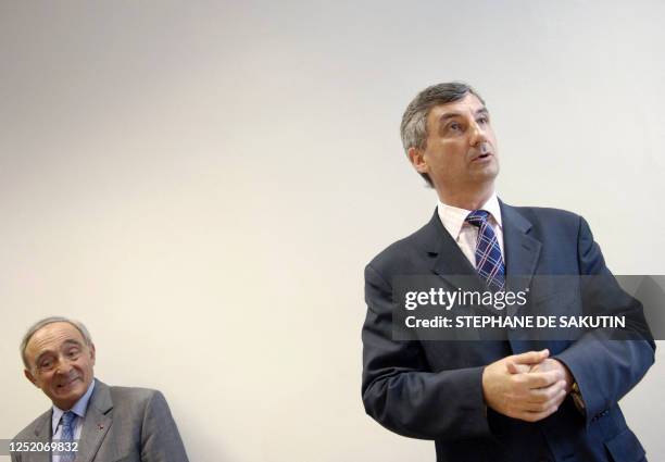 Jacques Gounon, , CEO of Eurotunnel, hold a press conference along with Henri Rouanet , a member of the administrative council of Eurotunnel, in...