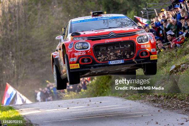 Yohan Rossell of France and Arnaud Dunand of France compete in their PH Sport Citroen C3 during Day Two of the FIA World Rally Championship Croatia...