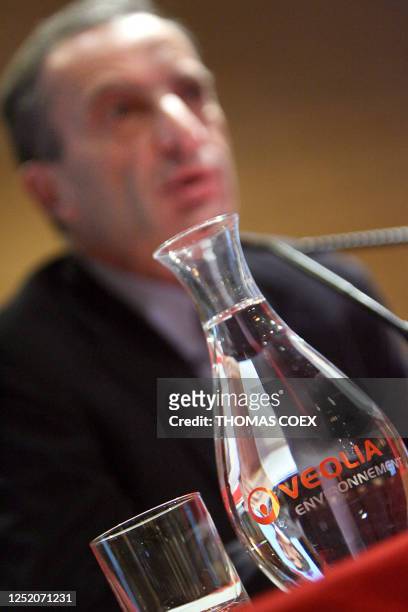French utilities services group Veolia Environnement chairman and CEO Henri Proglio gives a speech, 13 March 2006 in Paris, during the press...