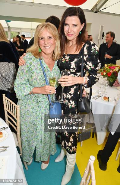 Frances Cain and Ronni Ancona attend the Shakespeare Birthday lunch hosted by Pragnell at Avonbank Gardens on April 22, 2023 in Stratford-upon-Avon,...