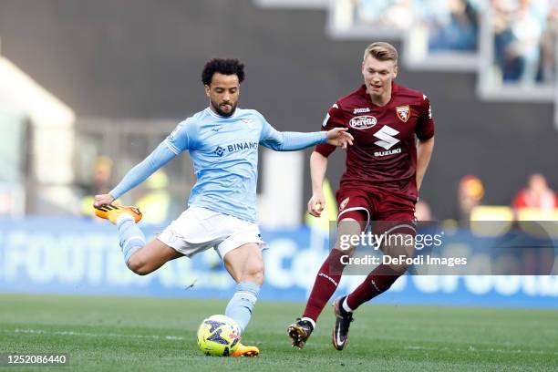 Felipe Anderson of SS Lazio controls the ball during the Serie A match between SS Lazio and Torino FC at Stadio Olimpico on April 22, 2023 in Rome,...