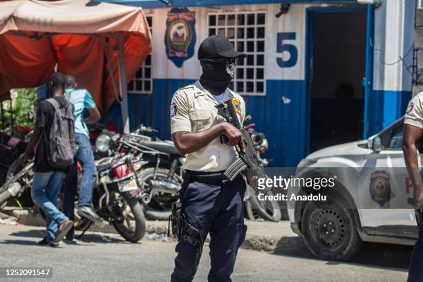 Police patrol the metropolitan area in Port-au-Prince, Haiti after 3 police officer named Pierre-Paul Junior Dorce, Agent II, Robenson Nicolas, Agent...
