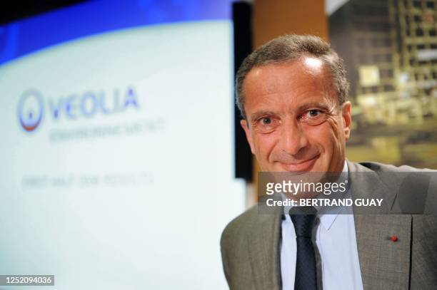 Chairman and Chief Executive Officer of Veolia Environnement, Henri Proglio, poses, on August 7, 2008 in Paris, during the announcement of the group...