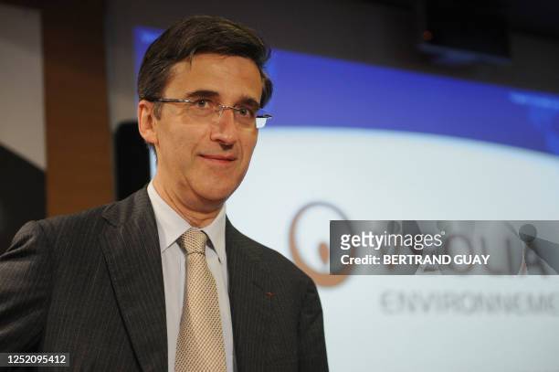 Senior Executive Vice President of Veolia Environnement, Jerome Contamine, poses, on August 7, 2008 in Paris, during the announcement of the group...