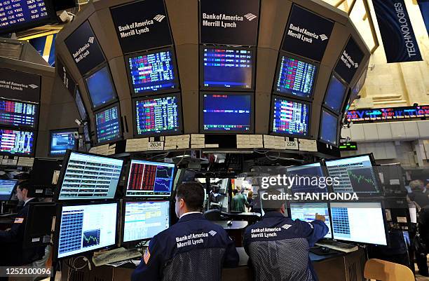 The Bank of America trading post on the floor of the New York Stock Exchange on August 4, 2011. The Dow Jones Industrial Average plunged 4.3 percent...