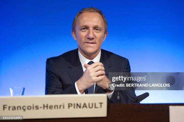 French luxury goods group Printemps Pinault Redoute chief executive Francois-Henri Pinault poses on February 17, 2011 prior a press conference in...