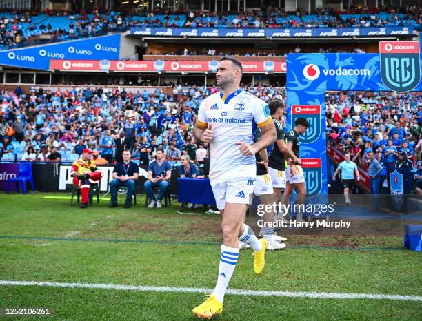 Pretoria , South Africa - 22 April 2023; Dave Kearney of Leinster runs out before the United Rugby Championship match between Vodacom Bulls and...
