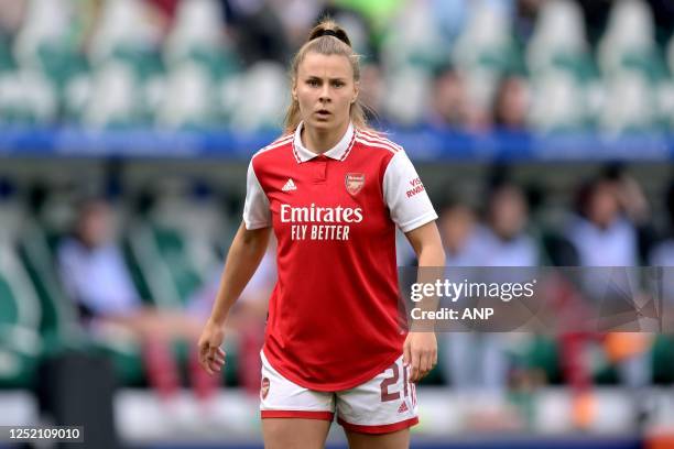 Victoria Pelova of Arsenal WFC during the UEFA Champions League Women's Semifinal match between VFL Wolfsburg and Arsenal WFC at VFL Wolfsburg Arena...