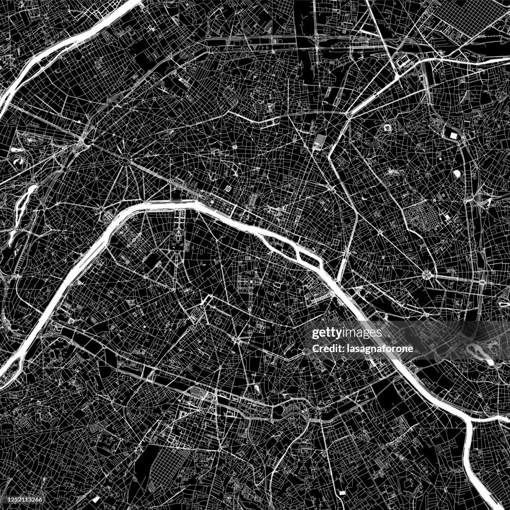 Paris, France Vector Map
