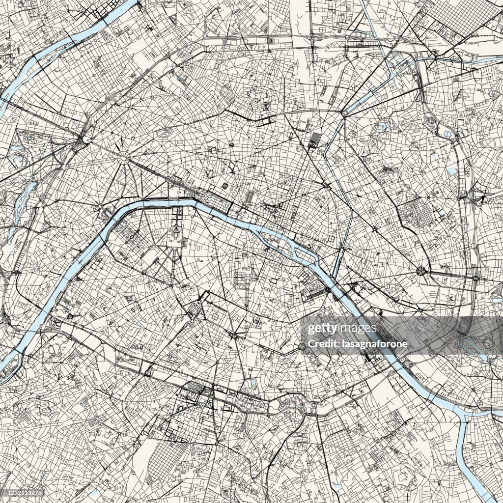 Paris, France Vector Map