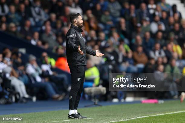 Damia Abella Coach of West Bromwich Albion during the Sky Bet Championship between West Bromwich Albion and Sunderland at The Hawthorns on April 23,...