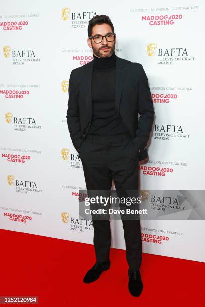 Tom Ellis poses in the Winners Room at the BAFTA Television Craft Awards 2023 at The Brewery on April 23, 2023 in London, England.