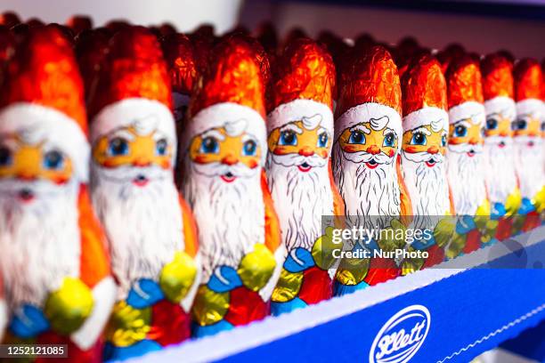 General view of chocolates of St. Nicholas is seen during International Sweets and Snacks, a leading trade fair starting in Cologne, Germany on April...