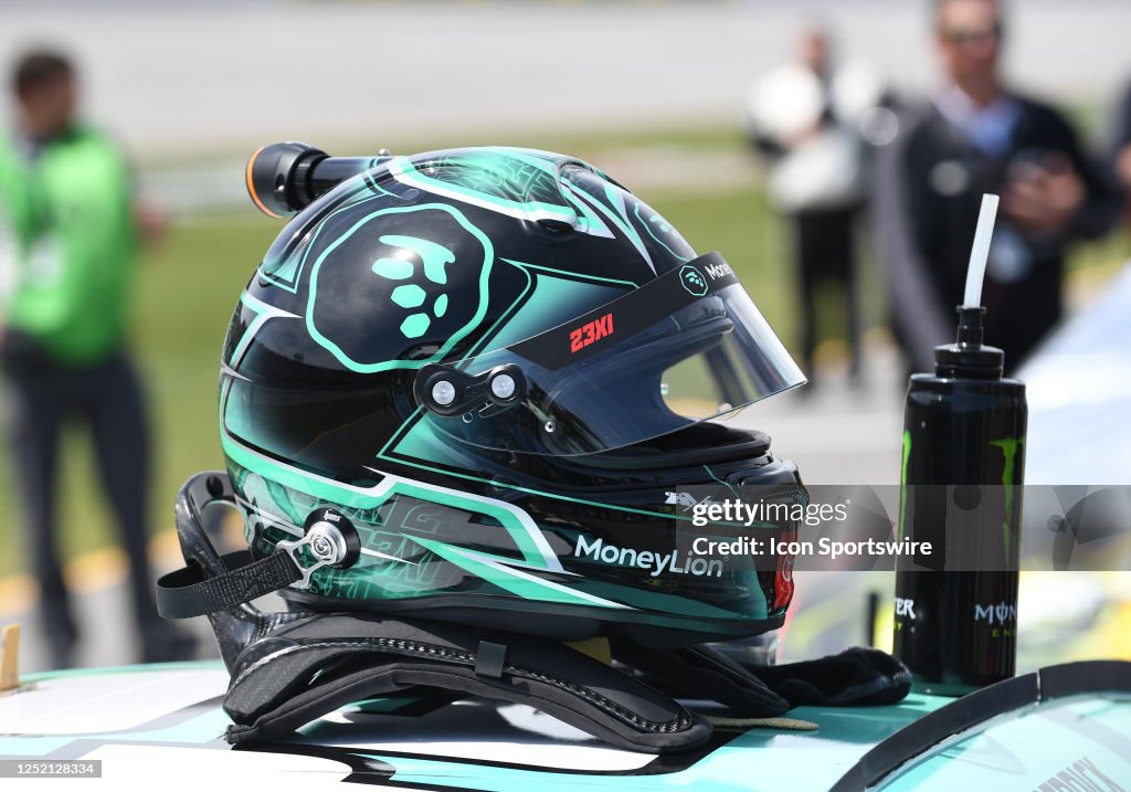 Nascar Ricky Rudd Helmet The helmet of Tyler Reddick sits on the car before the running of the ...