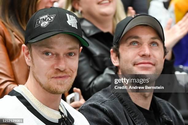 Alfie Allen looks on during the second period between the Edmonton Oilers and the Los Angeles Kings in Game Four of the First Round of the 2023...