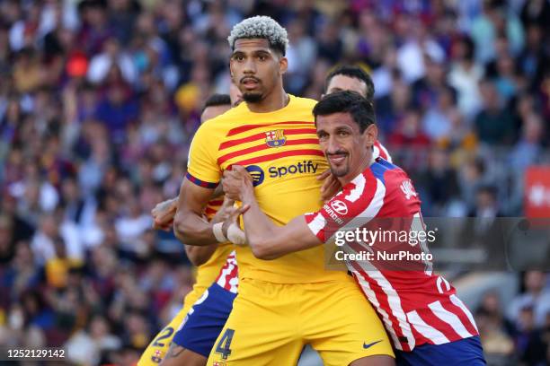 Ronald Araujo and Stefan Savic during the match between FC Barcelona and Club Atletico de Madrid, corresponding to the week 30 of the Liga Santander,...