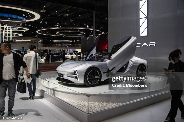 Chery Automobile Co. ICar GT electric vehicle at the Shanghai Auto Show in Shanghai, China, on Monday, April 24, 2023. International names from...