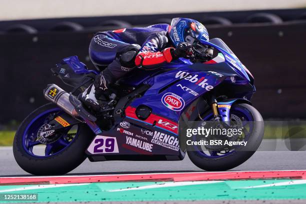 Nicholas Spinelli of Italy and VFT Racing Webike Yamaha competing during the WorldSSP Race 2 during the FIM Superbike World Championship Pirelli...