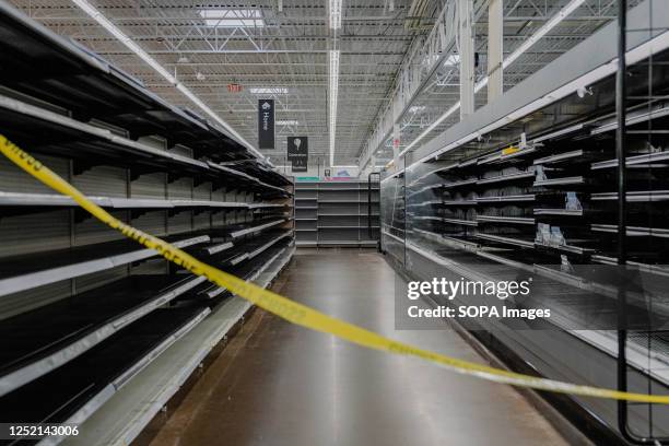 Empty shelves of a Walmart store in Everett. A Walmart store in Everett, Washington, announced its closure and is currently in a liquidation sale....