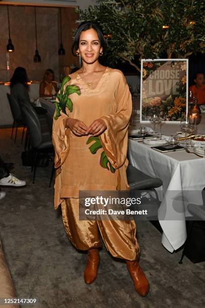 Anoushka Shankar attends an intimate dinner hosted by Choose Love to celebrate new short film "Matar" by Hassan Akkad at Sparrow Italia on April 24,...