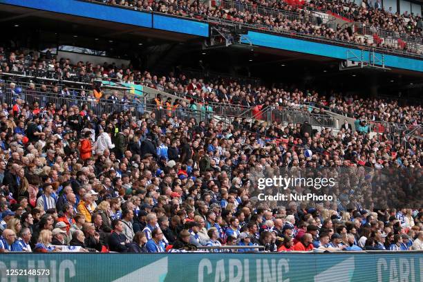 Full crowd on display during the FA Cup Semi-Final match between Brighton and Hove Albion and Manchester United at Wembley Stadium, London on Sunday...