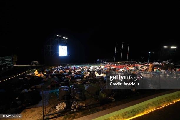 Australians and New Zealanders attend the ANZAC Dawn service at Anzac Cove in commemoration of the 108th anniversary of Canakkale Land Battles on...