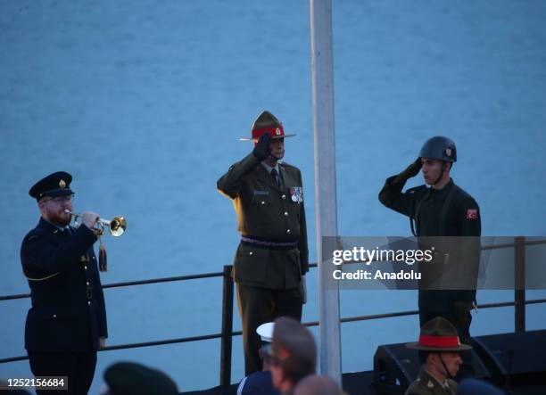 Australians and New Zealanders attend the ANZAC Dawn service at Anzac Cove in commemoration of the 108th anniversary of Canakkale Land Battles on...