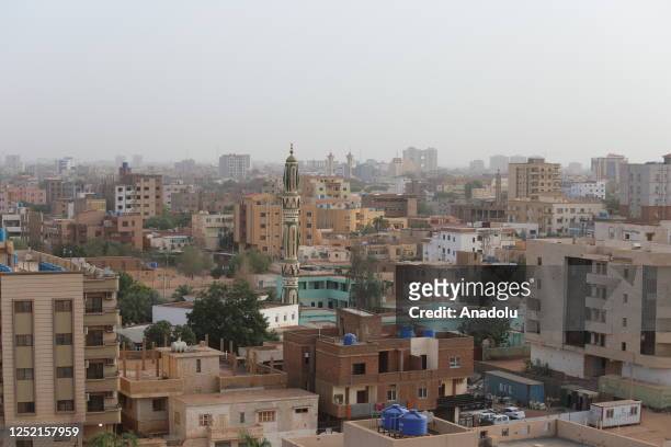 View of the city after the Sudanese Armed Forces and the paramilitary Rapid Support Forces take a ceasefire for 72 hours in Khartoum, Sudan on April...