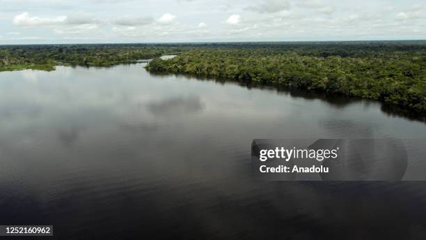 General view of the Amazon River in Amazonas, Colombia, on April 04, 2023. Deforestation is taking a significant toll on the bird population in the...