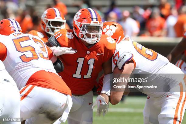 Clemson Tigers defensive end Peter Woods during the Clemson Tigers Orange and White annual inner squad college football game played on April 15, 2023...