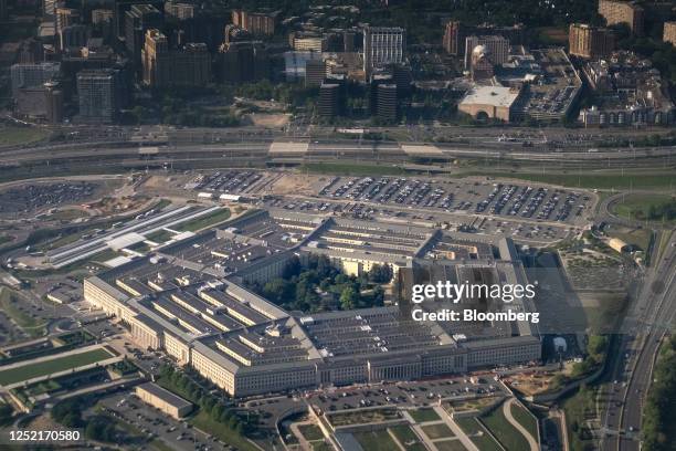 The Pentagon building in Arlington, Virginia, US, on Friday, April 21, 2023. Senators from both parties called for changes to the US government's...